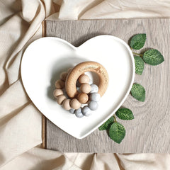 WONDEROUS TEETHING TOY Marble Beige