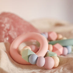 GLACIAL TEETHING TOY Pastel Rainbow