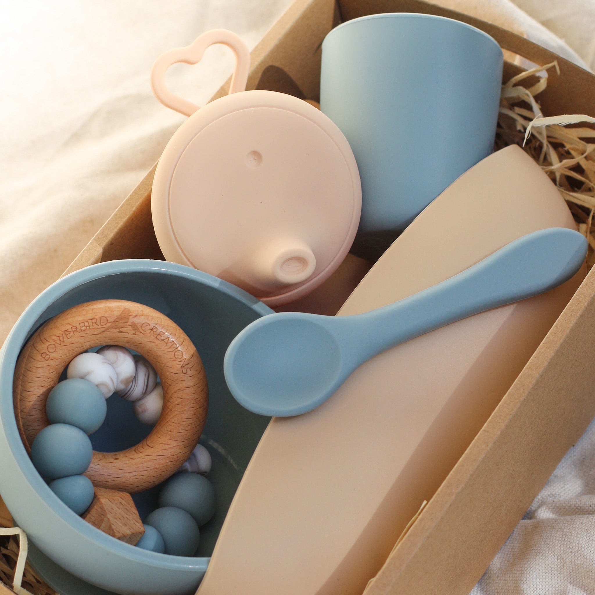 Baby Shower Newborn Gift Set Blue Blue Cream