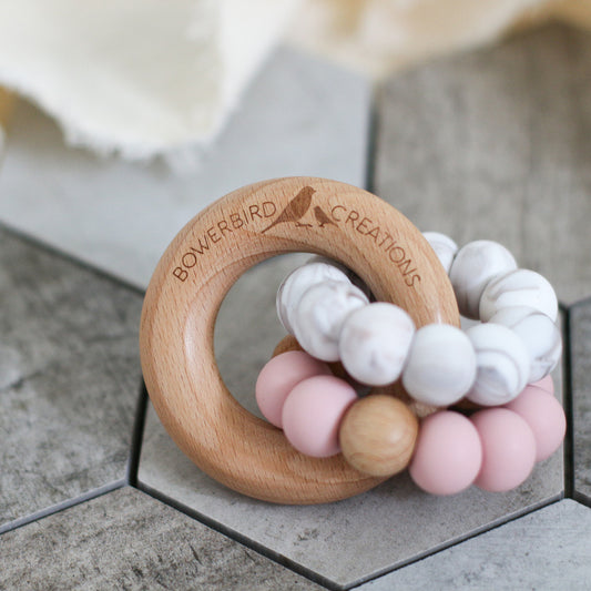 WONDEROUS TEETHING TOY Marble Pink