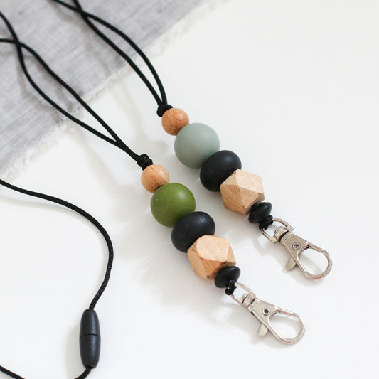 Teacher Lanyard - Sage/Olive/Black