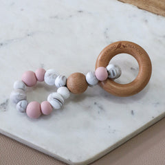 INFINITY TEETHING TOY Marble - Pink/Mauve/Beige
