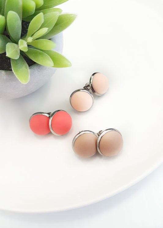 These little pops of colour have been made using 100% Surgical stainless steel and little silicone 'bubbles'. They are hypoallergenic and easy to clean so are perfect for even the most sensitive of ears! - Pop Earrings - Bowerbird Creations