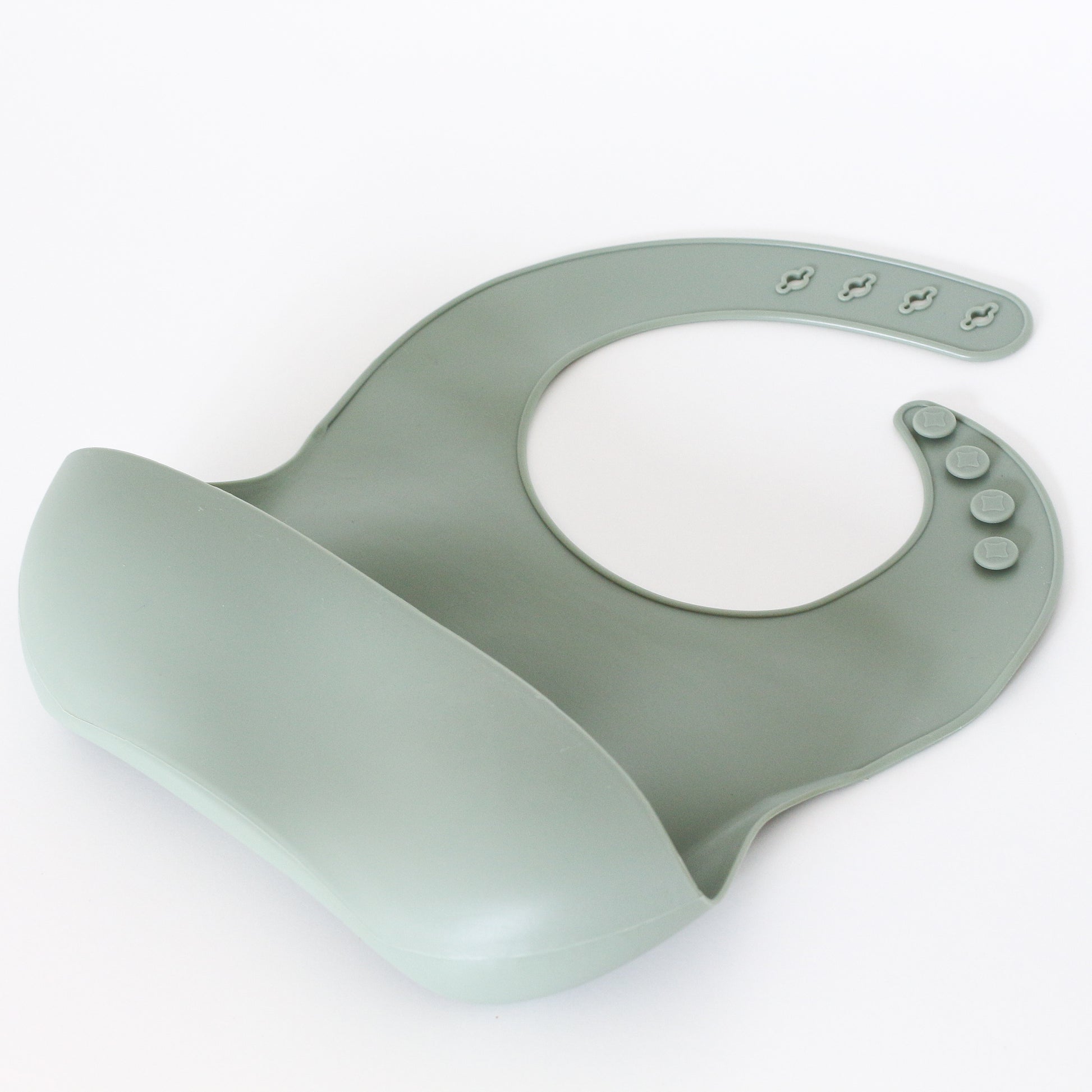 Silicone bib for baby. Sage.