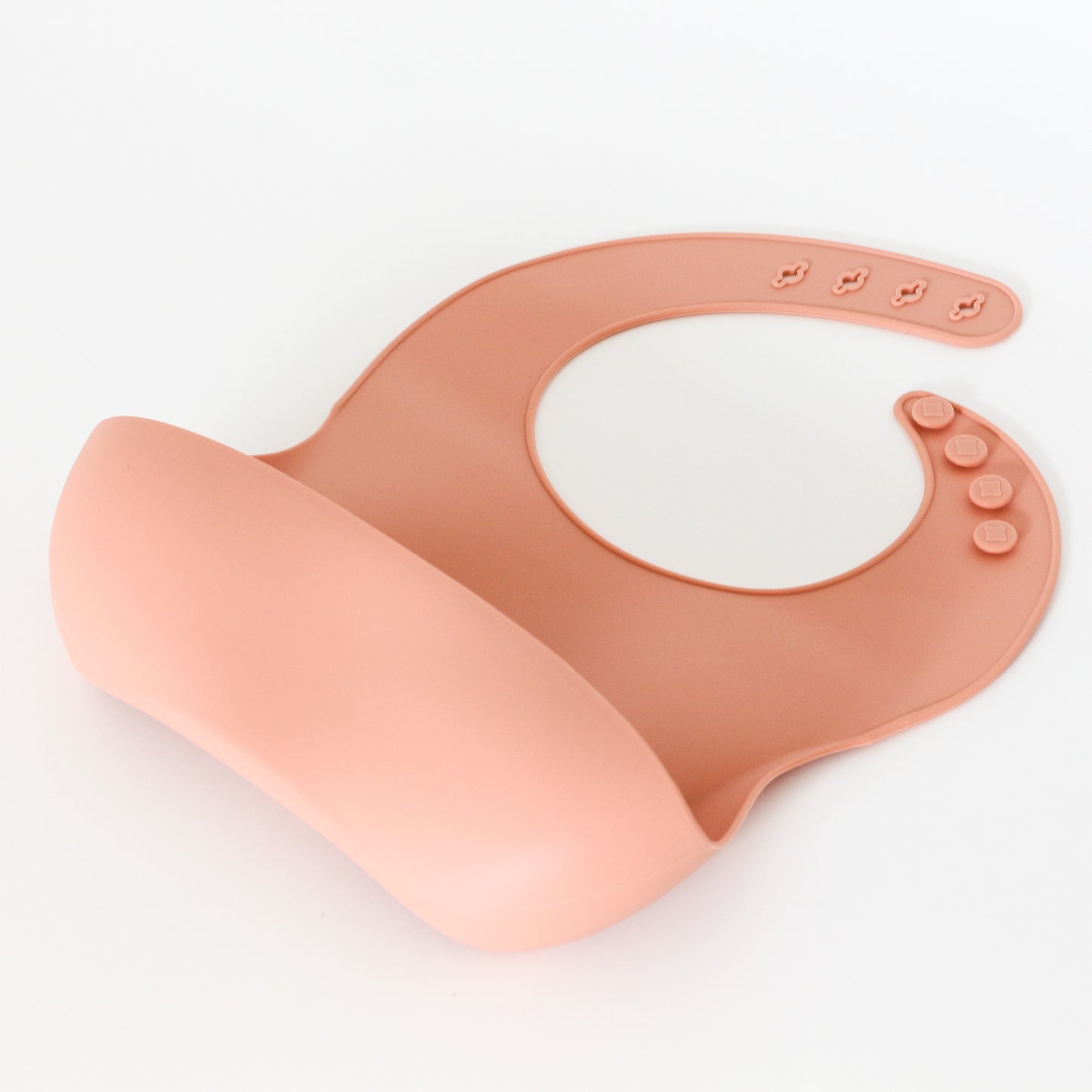 Silicone bib for baby. Pink.