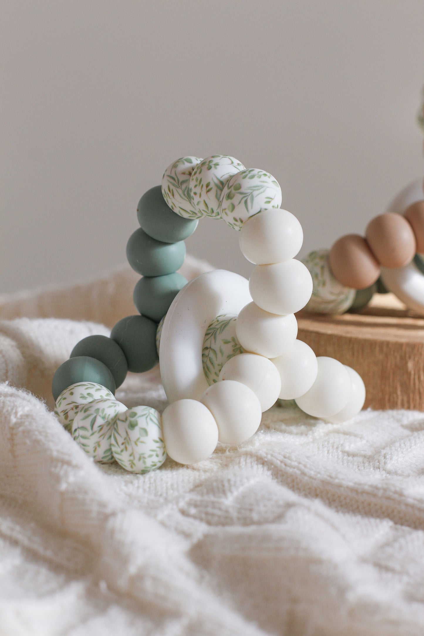 TRIPLET TEETHING TOY Eucalyptus