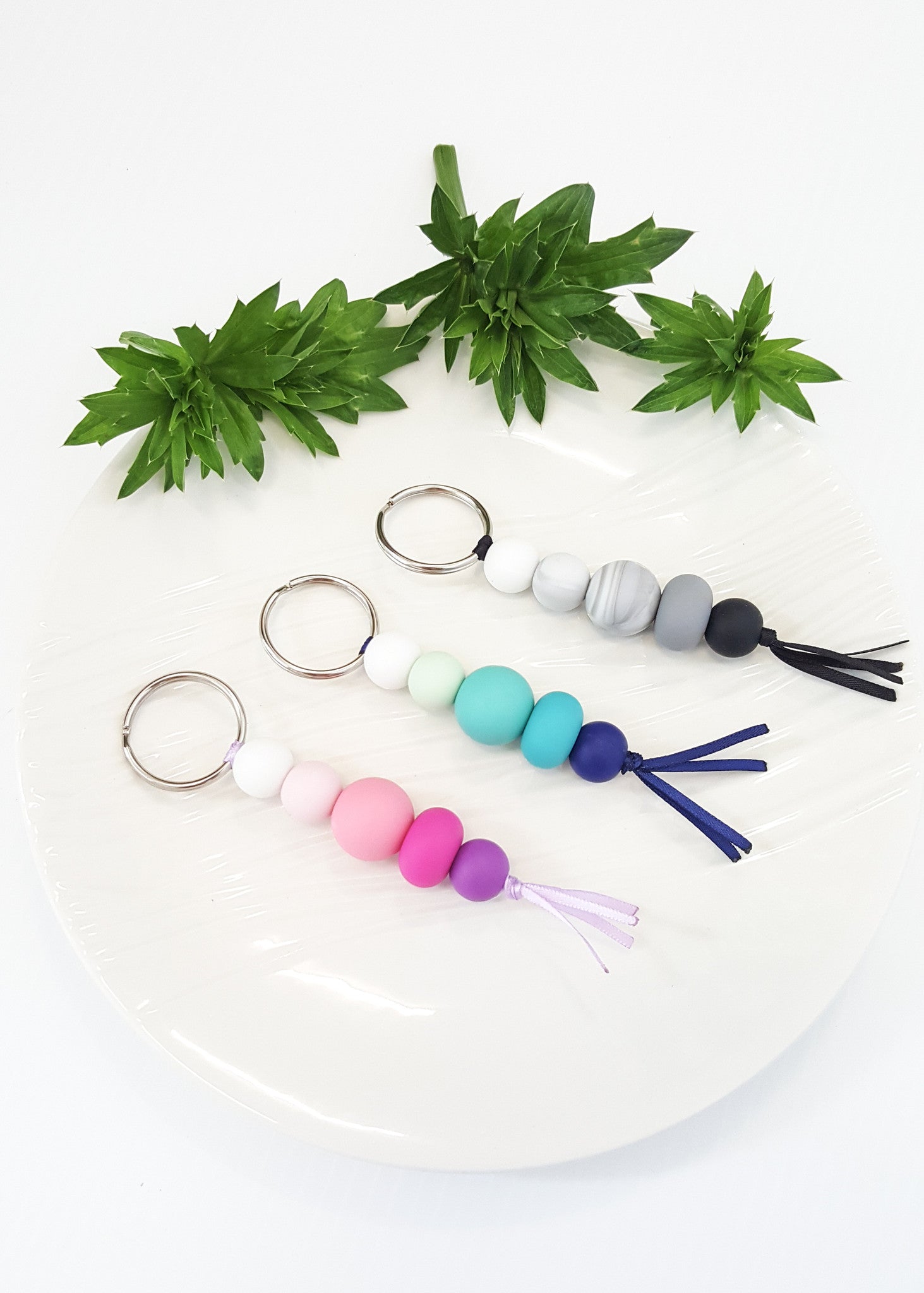 Our Ombre keyrings are soft, bright, lightweight and easy to clean!  The Perfect little accessory to add a pop of colour to your keys or bag! - Ombre Key Ring - Bowerbird Creations