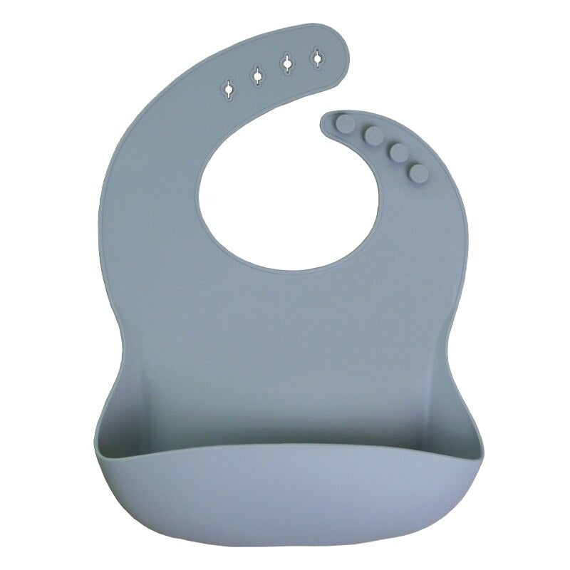 Silicone bib for baby. Blue.